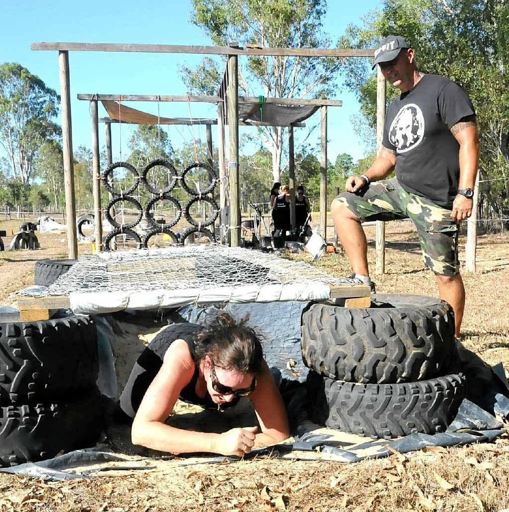 Fitness trainer Gary Houston takes Lynda Gillman through her paces. Fitness trainer Gary Houston takes Lynda Gillman through her paces.